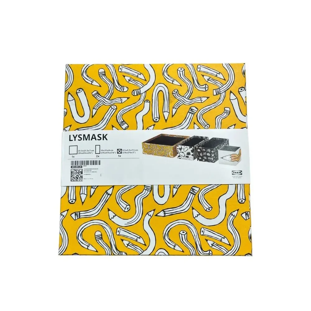 IKEA LYSMASK Box Set of 4 Patterned Multicolor Kids Storage-NEW